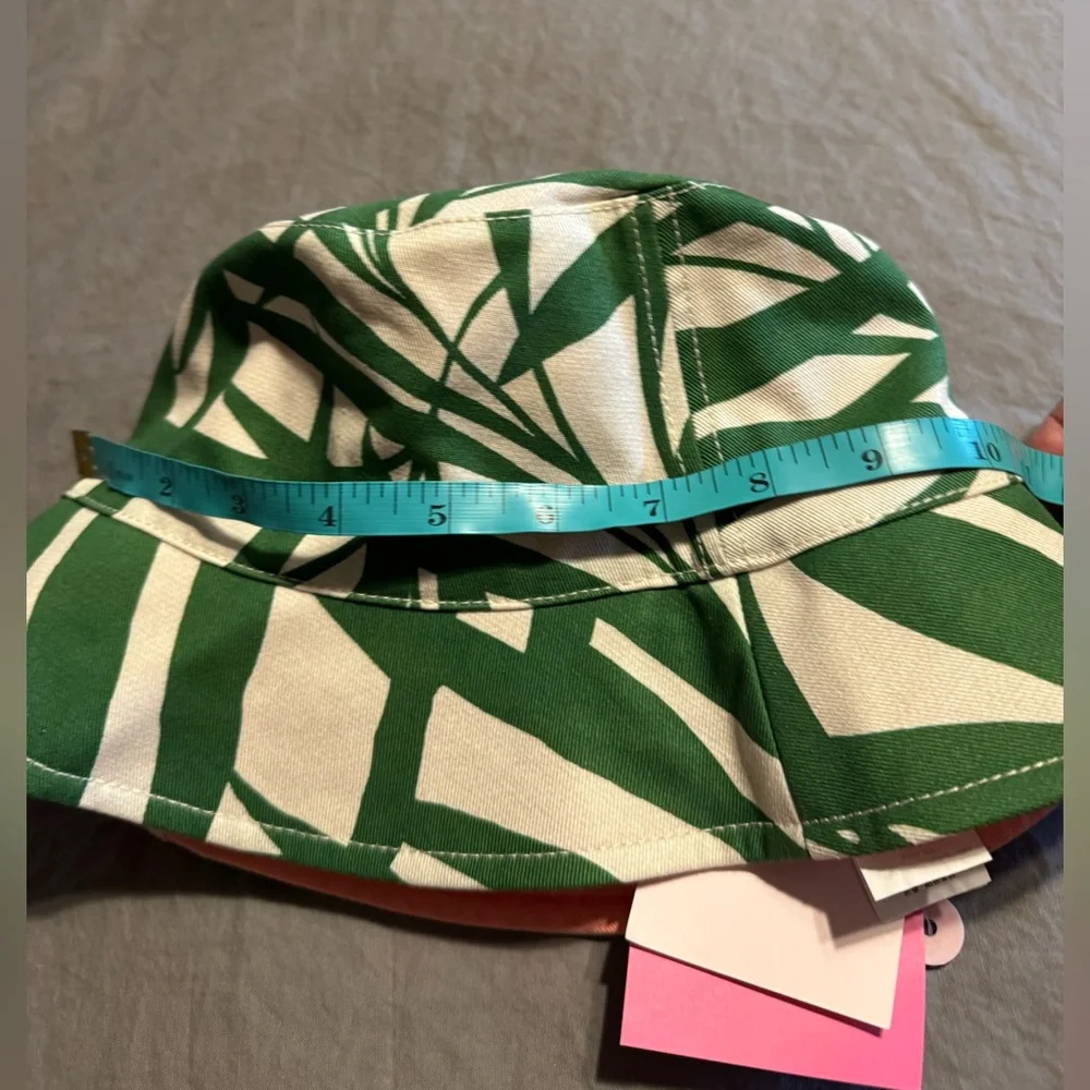 Kate Spade Reversible Bucket Hat β οΈ Green Palm Print / Pink | NWT~ - Picture 5 of 14
